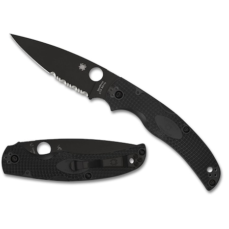 Spyderco 2024 Spyderco Reveal 13 Native Chief Black Lightweight Black Blade, Combo Edge SPY-C244PSBBK